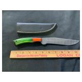 Damascus Steel Knife with Wooden Handle