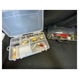 Two Plastic Tackle Boxes with Contents