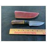 Damascus Steel Knife with Wooden Handle