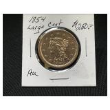 1854 Braided Hair Large Cent Coin