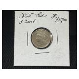 1865 U.S. 3-Cent Coin