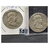1958-D and 1959-P Franklin Half Dollars