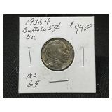 1936-P Buffalo Nickel, MS 64