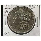 1904-P Morgan Silver Dollar, MS 65