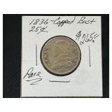 1836 Capped Bust Quarter Dollar