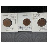 3 2009-D Lincoln Pennies