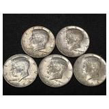 1964 Kennedy Half Dollars, 3-D & 2-P