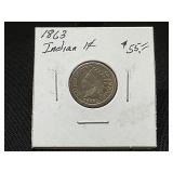 1863 Indian Head 1 Cent Coin