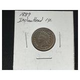 1887 Indian Head One-Cent Coin