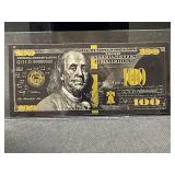 Replica Black Gold $100 Bill Display