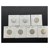 7 Liberty Nickels, 1900-1909