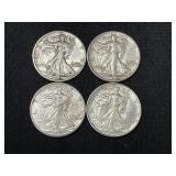 4 1943 Walking Liberty Half Dollars