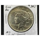 1924-P Peace Silver Dollar