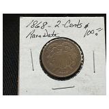 1868 2-Cents Coin, Shield Design