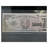 Silver $5,000 Bill Replica with Madison