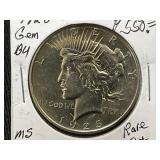 1926-D Peace Silver Dollar, Rare Date