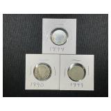 Three Liberty Head Victory Nickels