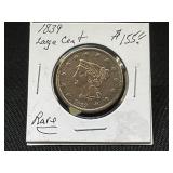 1839 Large Cent Copper Coin