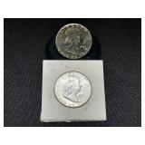 1961-D and 1963 Franklin Half Dollars