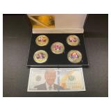 5-Piece Donald Trump Coin and Faux $100 Bill Set