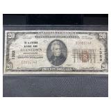 1929 $20 National Bank Note, Allentown PA