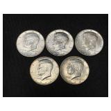 1964 Kennedy Half Dollars: 3-D & 2-P