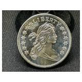 1 oz .999 Fine Silver Round, Capped Head
