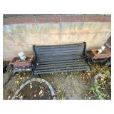 Metal and Wood Outdoor Bench