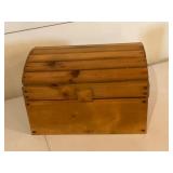 Wooden Chest with Handmade Textiles