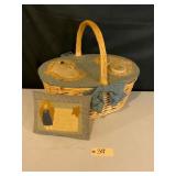 Lidded Wicker Basket with Pillow