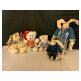 Plush Toys, Including Rabbits and Bears