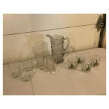Glass Drinkware and Pitcher Set