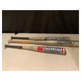 Three Aluminum Baseball Bats
