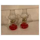 Red Glass Oil Lamps