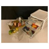 Plastic Storage Unit with Craft Supplies