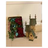 Decorative Birdhouses and Floral Display