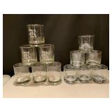 12 Glass Tumblers With Letter R