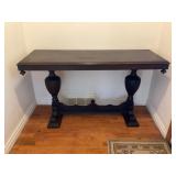 Wood Console Table with Turned Legs