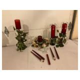 Red Candle Holders and Candles
