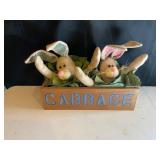 Fabric Bunny Display and Plush Doll