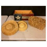 Rustic Decor Lot with Hats and Box