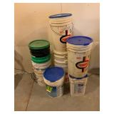 Empty and Filled 5-Gallon Buckets