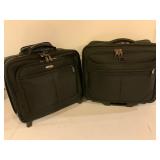 Two Black Rolling Laptop Cases