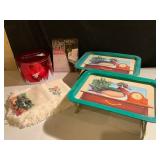 Lot Including Folding Trays and Craft Items