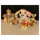 Fabric and Plush Bunny Dolls