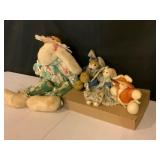 Fabric Bunny Dolls with Chair