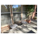 Wrought Iron Patio Set With Tree
