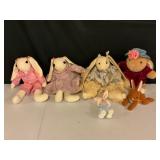 Fabric and Plush Bunny Dolls