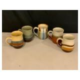 Five Handcrafted Ceramic Mugs