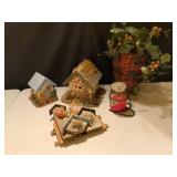 Decorative Birdhouses and Candle Set